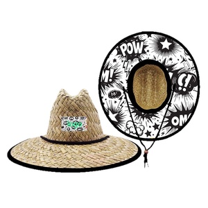 Bestverkochte Lifeguard Creatief Ontwerp Panama Verstelbare Comfortabele Zachte Vacht Hoed met Digitale Print Rand voor Buiten en Strand - Product Image 6