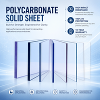 Matériaux de construction, plaque en plastique transparente incassable protégée contre les UV pour toit de serre, plaque en polycarbonate solide UV PC