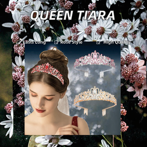 Tiara <span class=keywords><strong>de</strong></span> Cristal Hory para Novia, Corona Real <span class=keywords><strong>de</strong></span> Aleación <span class=keywords><strong>de</strong></span> Zinc con Forma <span class=keywords><strong>de</strong></span> Rosa para Mujer, Tocado <span class=keywords><strong>de</strong></span> Princesa para Cumpleaños, Precio <span class=keywords><strong>de</strong></span> Fábrica - Product Image 5