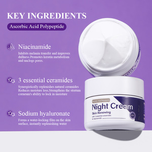 Crema de Noche con Niacinamida 50g, Crema Facial Hidratante Antiarrugas y Renovadora de la Piel para Mujeres - Product Image 3