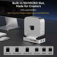 Docking Station Thunderbolt 4 40Gbps untuk Mac Mini, Enclosure SSD M.2 NVMe hingga 8TB, Dual HDMI 4K*60Hz, 4*USB-A PD30W, Aluminium
