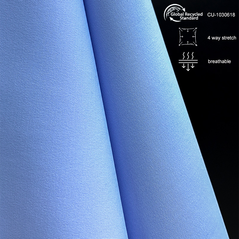 GRS Certified Eco-Friendly Spandex High Elastic Double Knit Recycled Nylon Fabric for Leggings Swimwear & Sportswear