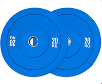 Ensemble de plaques de poids UNIQ avec plaques de poids en caoutchouc Vigine codées par couleur pour l'entraînement musculaire