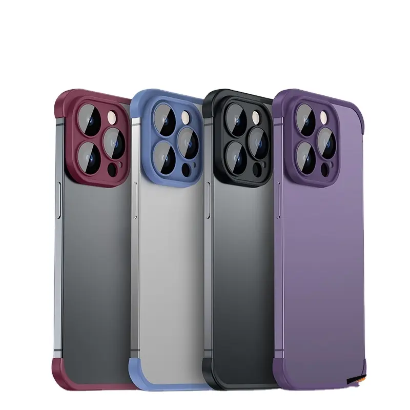 Funda de parachoques de TPU sin marco real para iPhone 14 15 Pro Max para iPhone 13 con lente de cristal Protector de cámara cubierta de estilo más nuevo