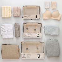 Sacs de rangement pour valises en polyester imperméable légers à compression avec logo personnalisé, pour vêtements, sous-vêtements, chaussures, 7 pièces