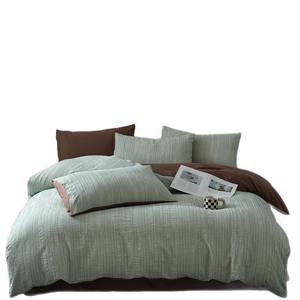 Juego de sábanas de cama de algodón a rayas Jacquard de estilo nórdico moderno de alta calidad, cuatro piezas lavadas de algodón - Product Image 5