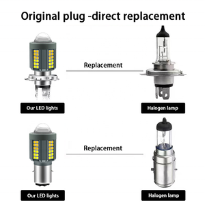 Ampoules de projecteurs <span class=keywords><strong>LED</strong></span> <span class=keywords><strong>BA20D</strong></span> H4 Haute luminosité Lentille laser pour moto Blanc Jaune Ampoules de phare de moto pour véhicules électriques - Product Image 5