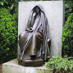 Ornement extérieur, sculpture funéraire en bronze avec patine verte, statue pour cimetières - Product Image 6