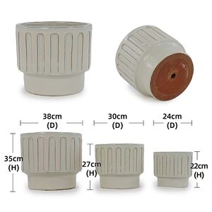 Экологичный высокий напольный керамический вазон современного дизайна для использования на улице, большой объем - Product Image 2