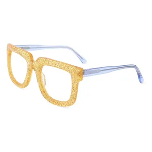 2024 New Arrival Eye Glasses Oversize Square Acetate Cellulose Eyeglasses Optical Frame Eyewear