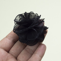Aplikasi Bunga Organza Tulle Tepi Terbakar Kustom, Bunga Mesh Mengembang untuk Aksesoris Rambut, Pakaian, Botol Parfum, Kemasan Kosmetik