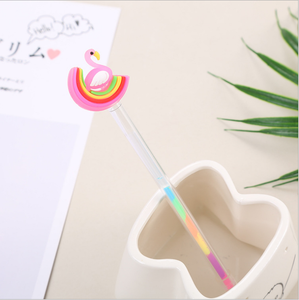 Novedad creativo Arco Iris neutral 6 colores pluma regalo dando DIY resaltador Pastel dibujos animados Cisne <span class=keywords><strong>pony</strong></span> modelado resaltador bolígrafo - Product Image 5
