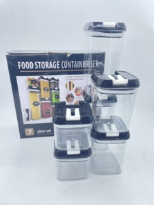 Hộp kín thực phẩm cho ngũ cốc và hộp lưu trữ thực phẩm tủ lạnh khác hộp lưu trữ thực phẩm dễ khóa hộp nhựa. - Product Image 1