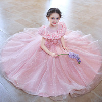 Robes longues à fleurs pour filles, style princesse, pour l'été, fête d'anniversaire, mariage, spectacle, costume blanc de Noël, vêtements pour enfants en gros