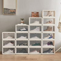 Boîte de rangement de chaussures de maison en plastique Transparent Type de tiroir anti-poussière étanche à l'humidité support mural pour hommes femmes dortoir armoire à chaussures