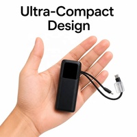 GifTek 10000mAh Li-Polymère Plastique Charge Rapide 15W Portable Type-C Haute Capacité Utilisation Extérieure Câble Power Bank Mobile