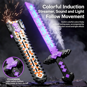 Nouvelle épée lumineuse My World Block Diamond Spark, épée lumineuse dorée à sept couleurs, jouet pour enfants, épée laser cool, cadeau - Product Image 2