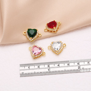 Multicolor Crystal Heart Charm for Bracelet Necklace Copper DIY Keychain Purse Charm <strong>Jewelry</strong> Making <strong>Supplies</strong> chma522 - Product Image 3