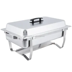 Economy 8 Qt Full Size Stainless Steel Chafer Dish Buffet Set Chaffing Dish For Restaurant Catering Heated Dish For Buffet