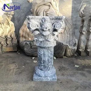 Kolom marmer dekoratif mewah gaya Eropa, ukiran tangan marmer alami Modal Romawi pilar pernikahan kubah Romawi