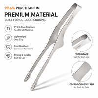 Pinces à barbecue en titane 237 mm, pinces de grillades légères en titane pur à 99,6 %, outil de cuisson pour le camping, accessoires de barbecue en plein air