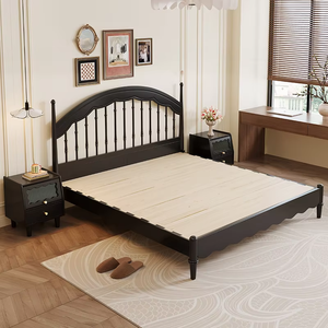 Lit king-size en bois massif Lit Windsor de style médiéval Mobilier américain Lit <span class=keywords><strong>harpe</strong></span> vintage français Moderne pour les salles de petit-déjeuner - Product Image 4