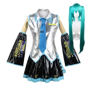 Disfraz de Miku para Mujer Estilo <span class=keywords><strong>Midi</strong></span> para Halloween, Concierto de Anime, Fiesta o Show de Cosplay Japonés IDOL-001 - Product Image 1