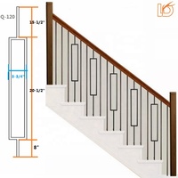 LD Métal de haute qualité Design moderne Sq. Garde-corps d'escalier en colimaçon intérieur de 1/2 po Décor rectangulaire de haute qualité Utilisation intérieure (Q-120)