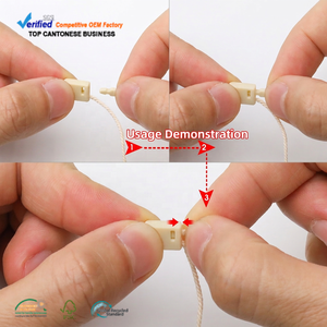 Fabricante de Cordones Ecológicos, Etiqueta de Cordón de Algodón Reciclado Beige con Logotipo Grabado Personalizado y Cierre a Presión - Product Image 4