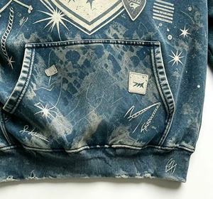 Felpa con Cappuccio Oversize Vintage in Cotone Pesante 100% Antivento, Stile Retrò con Stemma di Bande <span class=keywords><strong>Rock</strong></span>, Vendita all'Ingrosso - Product Image 2