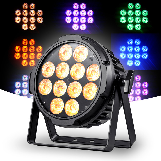 Outdoor 6IN1 LED Flat Par Light 12*18W DMX Wireless Battery IP65 Projection Lights With Excellent UV Protection