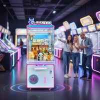 Naughty Dog Custom, Machine à grue commerciale en métal, modèle préféré des enfants, avec jouets en peluche, pour divertissement en anglais, fonctionnement à monnayeur, 1 an