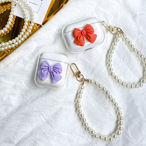 Funda de silicona de TPU de lujo, llavero de perlas, diseñador de mariposas para Apple para <span class=keywords><strong>Airpods1</strong></span>/<span class=keywords><strong>2</strong></span> Pro, funda bonita para Irpods - Product Image 4