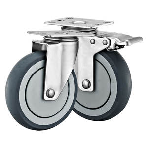 75mm 100mm 125mm Mittelschwere Edelstahl-Standard-TPR-Lenkrollen Industrielle Transportrollen - Product Image 6