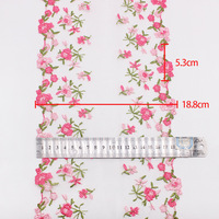 ERKOUMI 18.8cm Bordir Bunga Poliester Tulle Lace Trim Multi Warna Renda Jala Bunga Kecil untuk Gaun Prom Dekorasi Buket