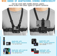 Sangle de poitrine 2-en-1 pour GoPro, support de téléphone pour prise de vue POV, support de téléphone pour cyclisme en extérieur et diffusion en direct
