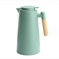 Termo al vacío de 1000ml, cafetera, carcasa de plástico, recarga de vidrio, jarra de agua caliente al vacío térmico