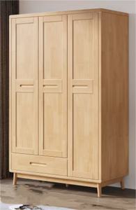 Scandinavian Wooden <b>Wardrobe</b> Shaker Doors Hinged Solid Wood Freestanding Modern Bedroom Furniture 1 Drawer - Product Image 6