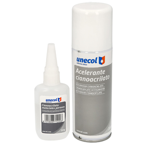 Colla Cianoacrilica (50 Gr.) con Acceleratore (200ml) Speciale per materiali porosi. - Product Image 1