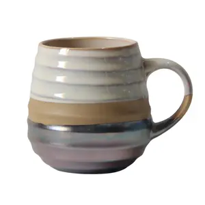 irregular ball reaction color stoneware glaze ceramic mug