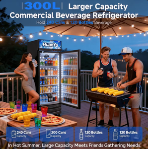 Réfrigérateur commercial de supermarché avec porte vitrée pour boissons, cola, lait, etc. - Product Image 3
