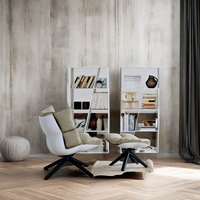 Chaise du milieu du siècle en cuir de luxe de style moderne cadre en bois de teck massif meubles de salon chaises en bois meubles
