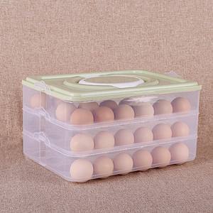 กล่องเก็บอาหารแบบพกพาขนาดใหญ่หลายชั้น ป้องกันฝุ่น สำหรับเก็บไข่  วัสดุพลาสติกทรงสี่เหลี่ยม 24 ช่อง พร้อมฝาปิด ขายส่ง - Product Image 4