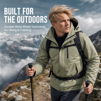Veste imperméable coupe-vent pour homme à capuche en polyester, veste de pluie légère pour l'extérieur, coupe-vent pour l'hiver et le printemps aux États-Unis