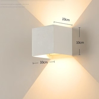 Lampe murale LED en aluminium étanche IP65 à luminosité réglable, éclairage extérieur pour cour, balcon, hôtel, salon, minimaliste 6000K