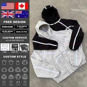 KingSen Outdoor Loose Drop Shoulder Windbreaker Lightweight Breathable Casual Zip Up Hooded <b>Jacket</b> with Relaxed Fit for Men - Product Image 2