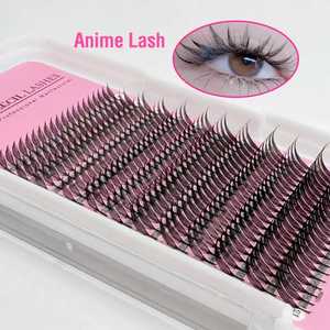 Cils en éventail pré-faits Meecillashes <span class=keywords><strong>Anime</strong></span> Spire Lash, nouveau design, pour extensions de cils en plumes de cachemire douces, C/D, style comic - Product Image 3