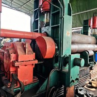 Machine à cintrer les tôles en acier inoxydable à trois rouleaux d'occasion W11S 50x3200, commande hydraulique automatique, moteur, type rampe à engrenages, pour cintrage