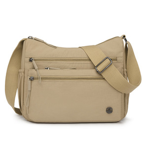 Casual Shoulder Bag Large Capacity Waterproof Nylon Tote For Commuting And Crossbody Use Fruit Green Caramel Khaki Black Pink - Product Image 5