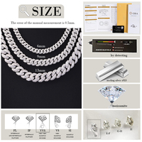 Offre Spéciale Haute Qualité Hip Hop Collier Bracelet Moissanite Chaîne Cubaine 6-13MM Argent Glacé VVS1 Moissanite Chaîne À Maillons Cubains